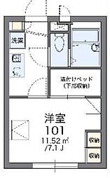 レオパレスα 1Kの間取図画像