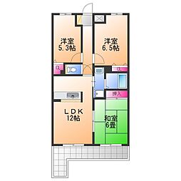 ロジュマン泉佐野 3LDKの間取図画像