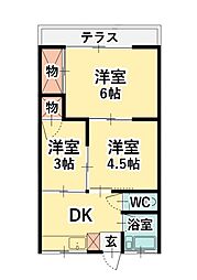 コーポ中島 2SDKの間取図画像