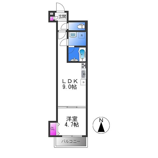 クレアール菱屋東 ｜大阪府東大阪市菱屋東１丁目(賃貸アパート1LDK・2階・33.12㎡)の写真 その2