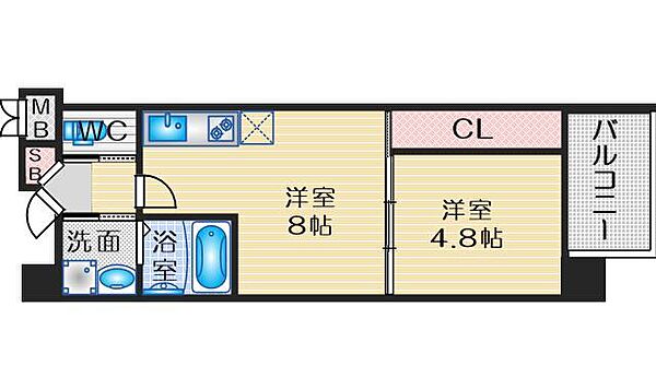 ル・レーヴ江坂 ｜大阪府吹田市垂水町３丁目(賃貸マンション1LDK・2階・32.34㎡)の写真 その2