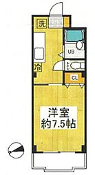 セゾンド-トーク 1Kの間取図画像