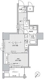 グランデュール富士 1LDKの間取図画像
