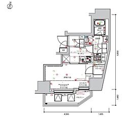 フェルクルールプレスト池袋ウエスト 1Kの間取図画像