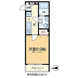 KEIAI RESIDENCE 梅島 3階1Kの間取り