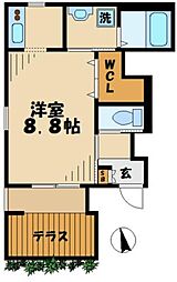 ラ・パーチェ 1Kの間取図画像
