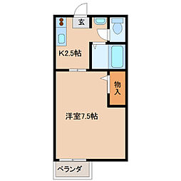 コーポしおん 1階1Kの間取り