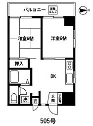 海老沢第一ビル 2DKの間取図画像