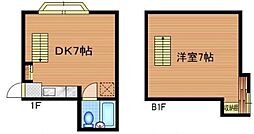 成城グリーンテラス 1DKの間取図画像
