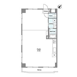 PATH中目黒due 6階ワンルームの間取り