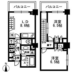レジディア中落合-C 2DKの間取図画像