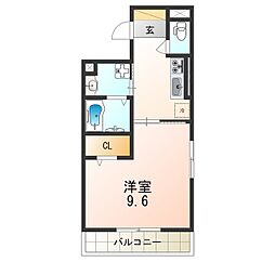 フォーシーズンズ瑞光 1Kの間取図画像
