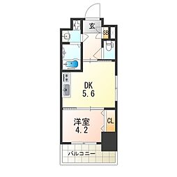 Osaka Metro中央線 弁天町駅 徒歩9分の賃貸マンション 7階1DKの間取り