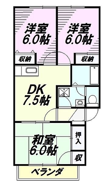 東京都あきる野市瀬戸岡(賃貸アパート3DK・2階・54.86㎡)の写真 その2