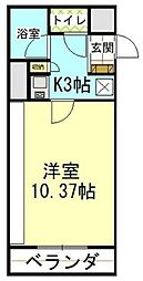 セレニティーガーデン 1Kの間取図画像