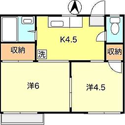 シャトルヨコヤマ 2Kの間取図画像