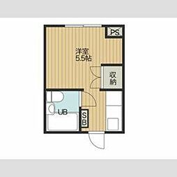 タカラマンションB館 ワンルームの間取図画像