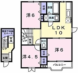 サンビーチ・毛見1 3LDKの間取図画像