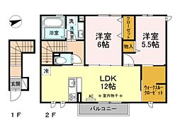 クレアンジュ 2LDKの間取図画像