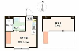 ハーモニーテラス春日町VIII ワンルームの間取図画像