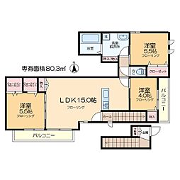 （仮称）平井1丁目メゾン 2階3LDKの間取り
