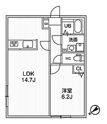 T's Cuoreお花茶屋 1LDKの間取図画像