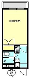 プレステージ三田 1Kの間取図画像