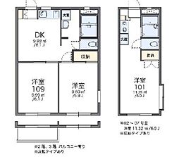 レオパレスアネックス新川崎 1Kの間取図画像