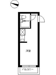 スカイコート後楽園 2階ワンルームの間取り