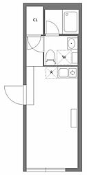Ludens日暮里 3階ワンルームの間取り