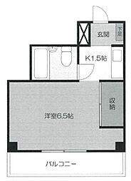シティーコーポ大石 1Kの間取図画像