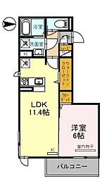 JR紀勢本線 宮前駅 徒歩19分の賃貸アパート 1階1LDKの間取り
