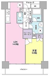 LaSante五反田 10階1LDKの間取り