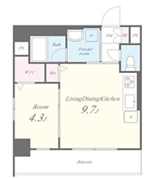 エーデルハイム 1LDKの間取図画像