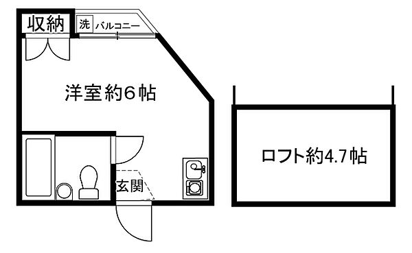 ハイム戸越 211｜東京都品川区戸越６丁目(賃貸アパート1R・2階・13.80㎡)の写真 その6