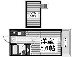 メルパラッツォ2 ワンルームの間取図画像