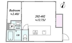 trias413 1LDKの間取図画像