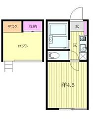 フェリシエ高円寺 1Kの間取図画像
