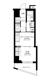 東急大井町線 旗の台駅 徒歩8分の賃貸マンション 2階1DKの間取り