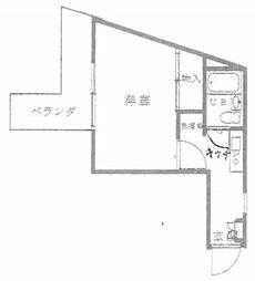 トラウム見次公園 1階ワンルームの間取り