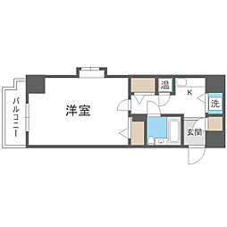 G-ONE六本松 ワンルームの間取図画像