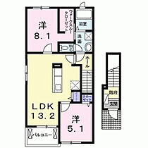 レジデンス　Ｍ－I 201 ｜ 福岡県久留米市田主丸町田主丸882-5（賃貸アパート2LDK・2階・58.67㎡） その2