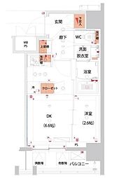 ハーモニーレジデンス山手大塚ザ・ガーデン 5階1DKの間取り