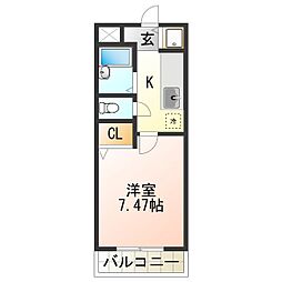 サンリゾート21 1Kの間取図画像