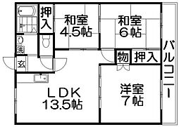 サンファーストウエダ 3LDKの間取図画像