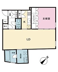 バードパーク 1LDKの間取図画像