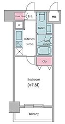 レジディア中目黒2 1Kの間取図画像