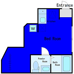 都営浅草線 三田駅 徒歩8分の賃貸アパート 1階ワンルームの間取り