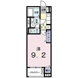 パフュームIII 4階1Kの間取り