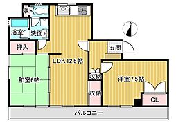 ワコービル 2LDKの間取図画像